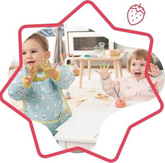 Badabulle Śliniak z rękawem w kolorze różowym