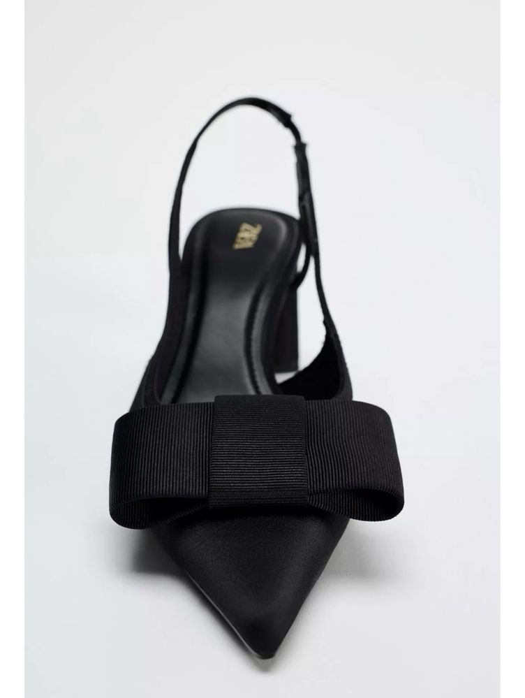 Туфлі слінгбеки zara, туфлі zara, чорні слінгбеки zara, слінгбеки