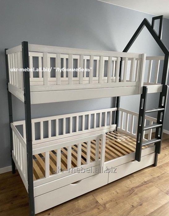 Кровать двухъярусная деревянная Синди2,двоярусне (двоповерхове) ліжко