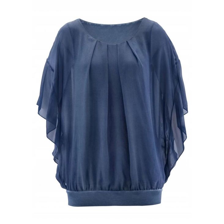 Bonprix Granatowa Szyfonowa Bluzka Kimono 40