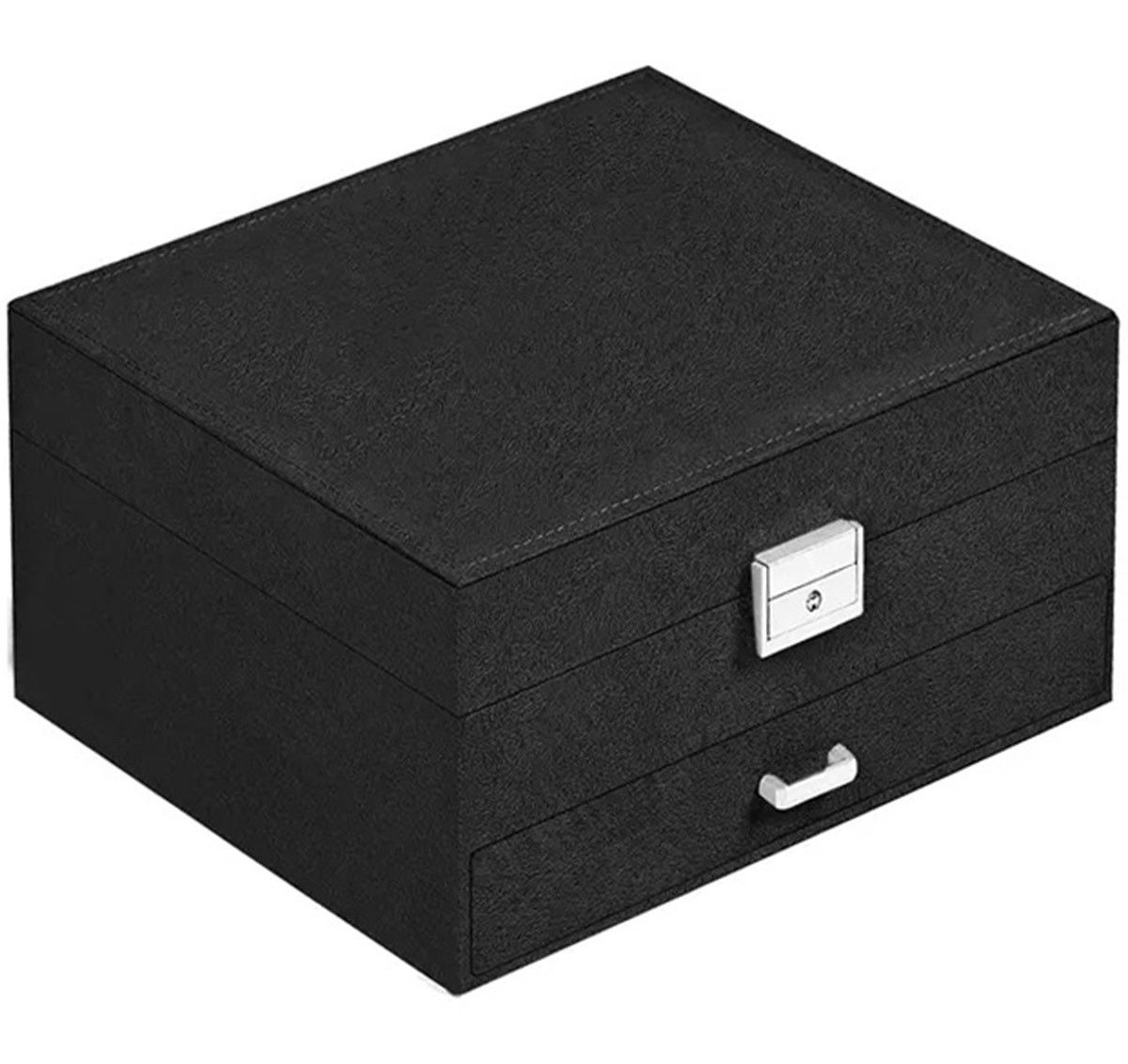 CA7A Pudełko - kuferek - organizer na biżuterię czarny