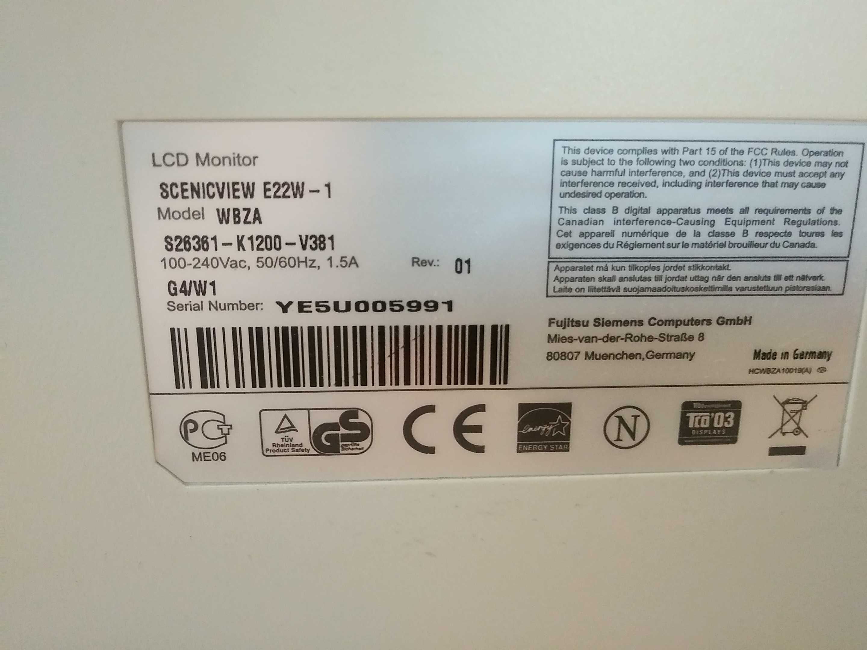 monitor do komputera 22 cale LCD