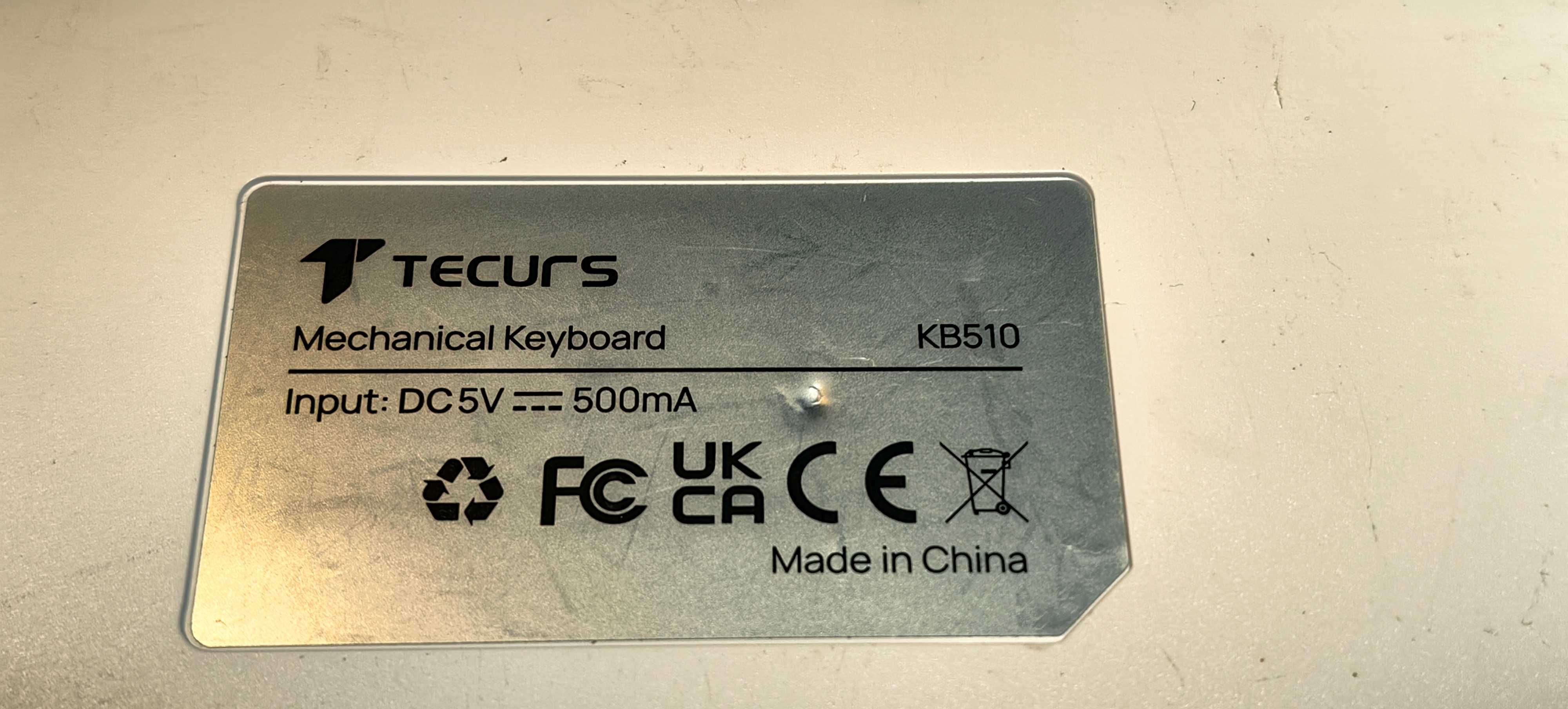 Klawiatura Mechaniczna TECURS KB510 Biała RGB