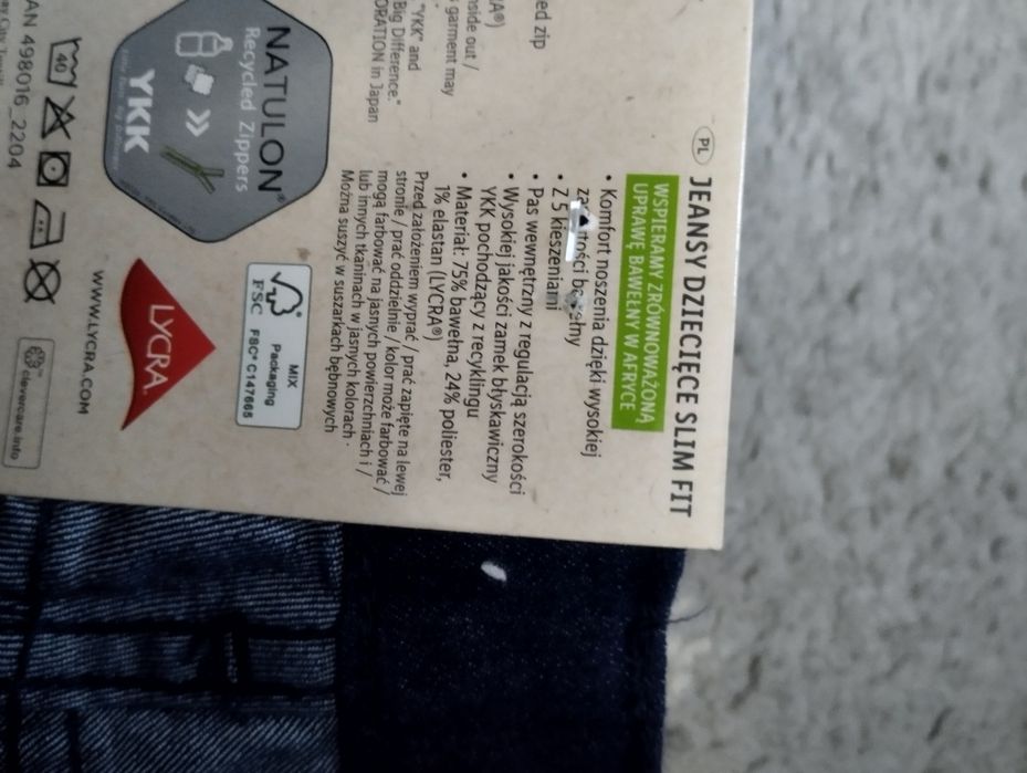Spodnie jeans lupilu granatowe rozm 98