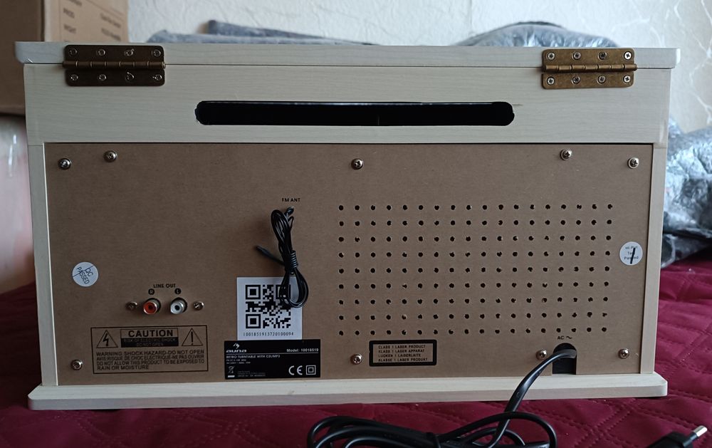 Програвач вінілу Auna NR-620, CD, USB, FM, касета, чорний