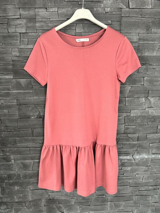 Letnia sukienka brudny róż xs falbanka sinsay