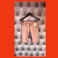 Kolarki spodnie jeansowe dżins denim różowe krótkie spodenki 27 M
