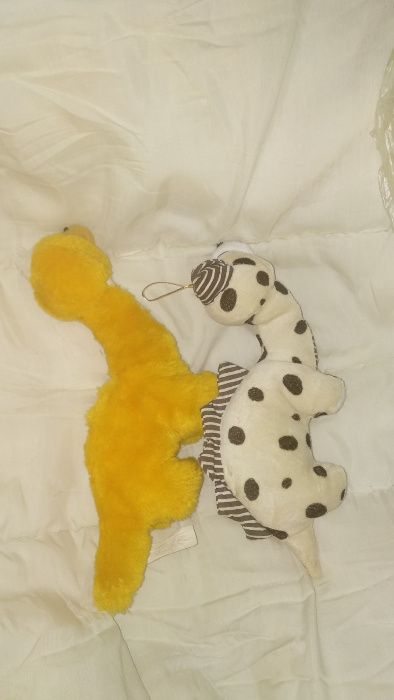 игрушка дракон динозавр мягкая белый и желтый цена за двух