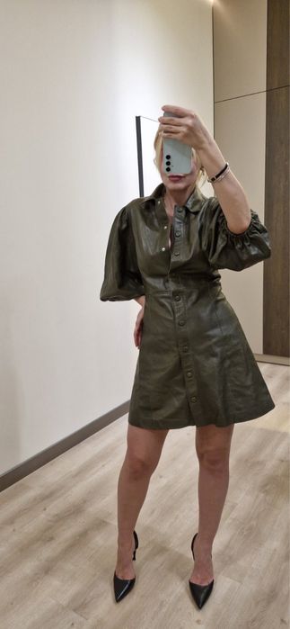 Ganni  шкіряна  сукня (розмір с)