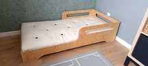 Łóżeczko dziecięce / łóżko młodzieżowe Kiki 80x160 + materac Futon nat