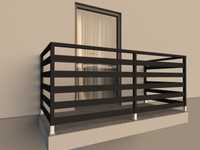 Balustrada balkonowa, barierka, aluminium, antracyt