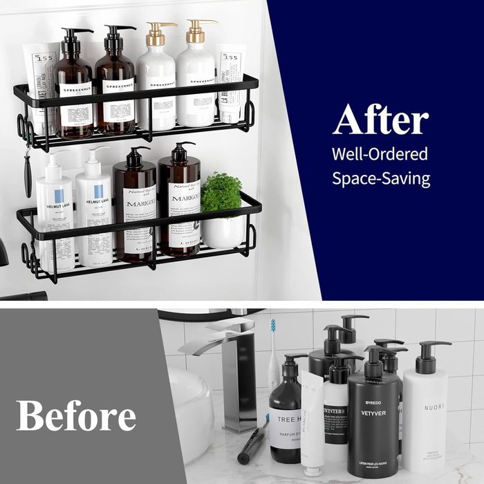 Zestaw 2 półek prysznicowych bez wiercenia