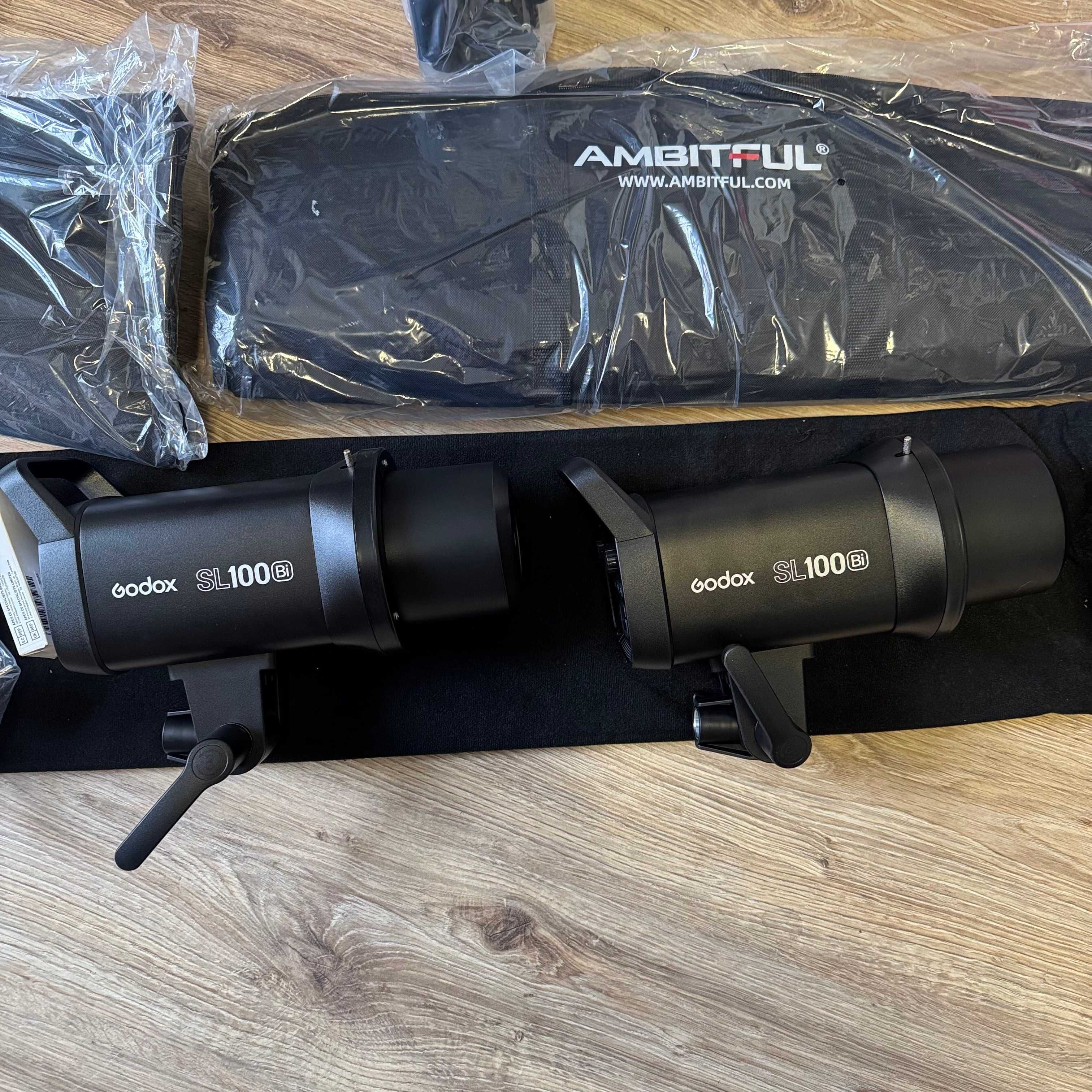 Zestaw studyjny 2x GODOX SL100Bi 100W, 2x softbox, 2x statyw
