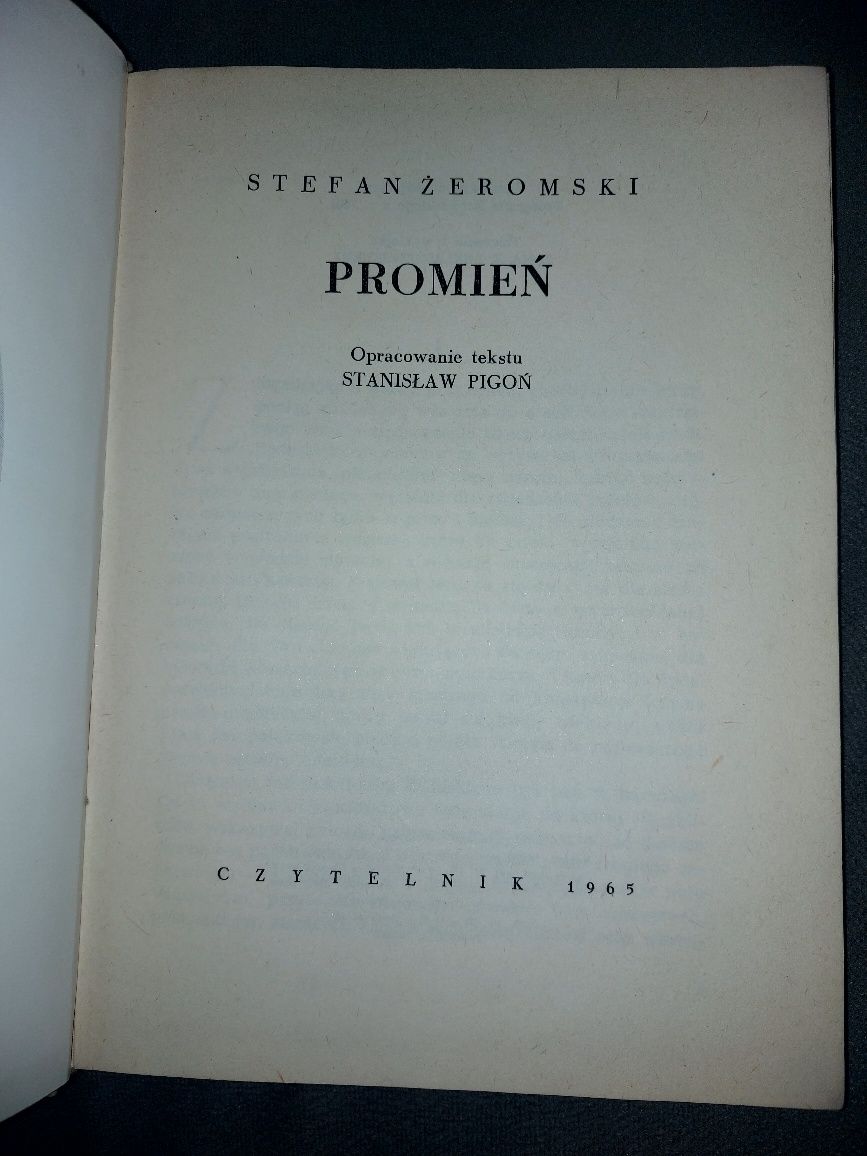 Książka "Promień" Stefan Żeromski