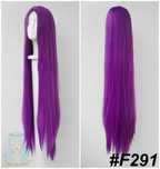 Fioletowa długa 100cm metrowa peruka z przedziałkiem cosplay wig