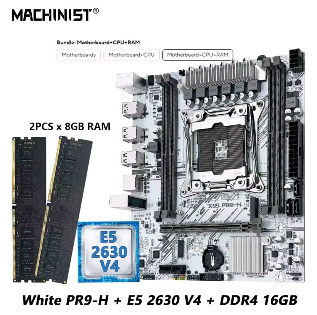 Комплект 10 ядер/20 потоков 2011v3 MACHINIST PR9-H E5 2630V4 +16gb ОЗУ