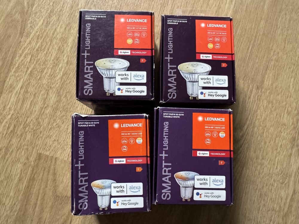 4 sztuki Ledvance Gu10 Zigbee jak Hue