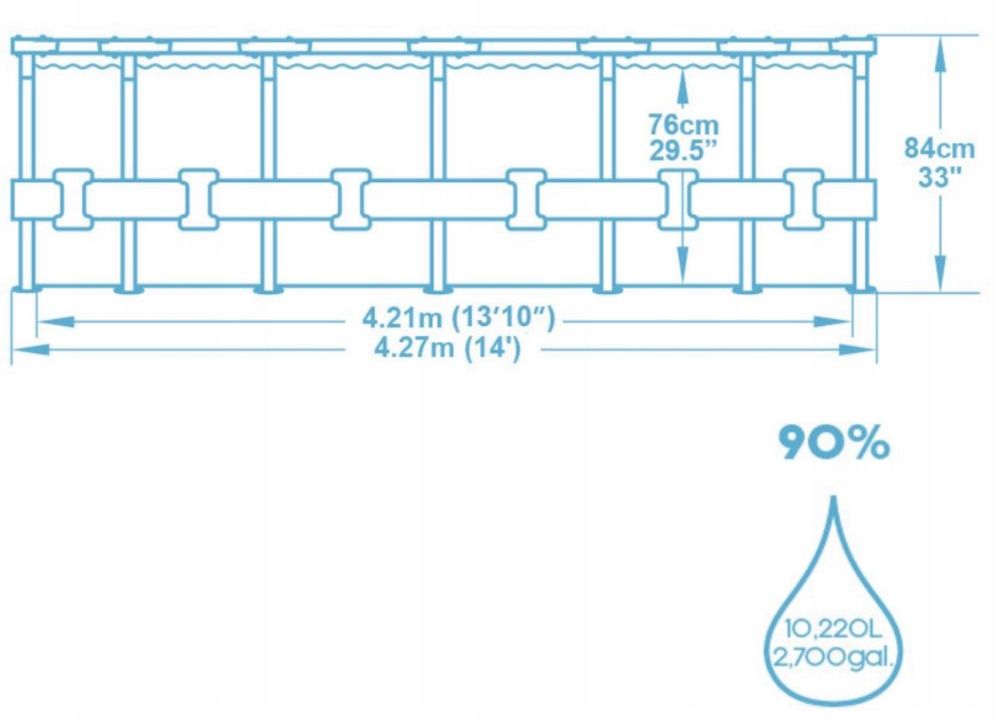 Nowy basen stelażowy 427x 84  56595 bestway