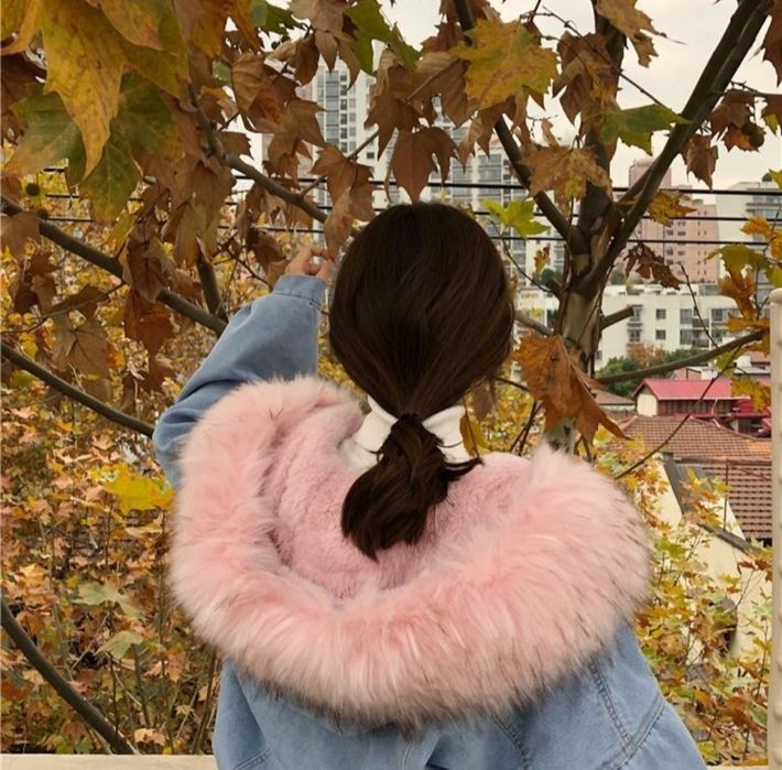 Куртка джинсова жіноча з хутром демісезон