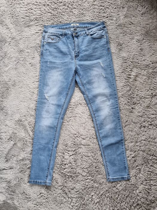 Niebieskie spodnie jeansowe skinny rozmiar 40 L M Sara elastyczne
