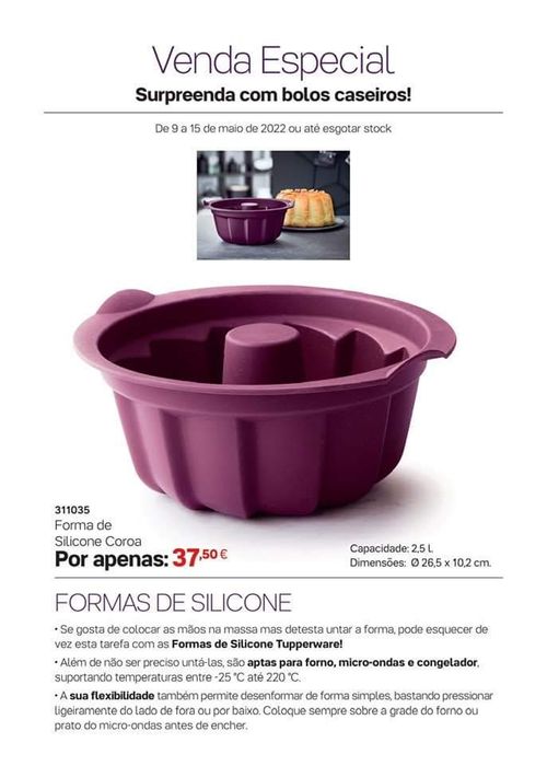 Forma de silicone  tupperware  .