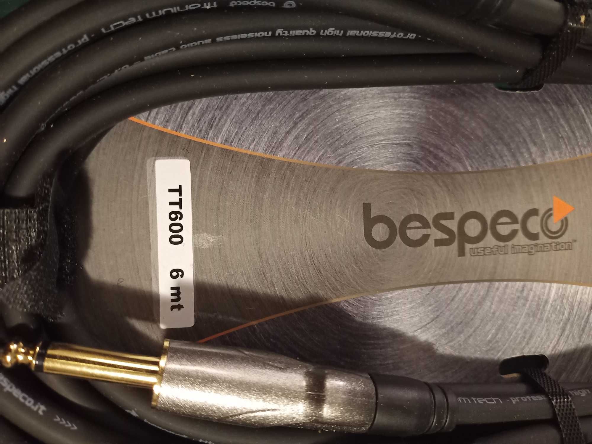 Bespeco TT600 kable instrumentalne 6m. Cena za 2 sztuki.