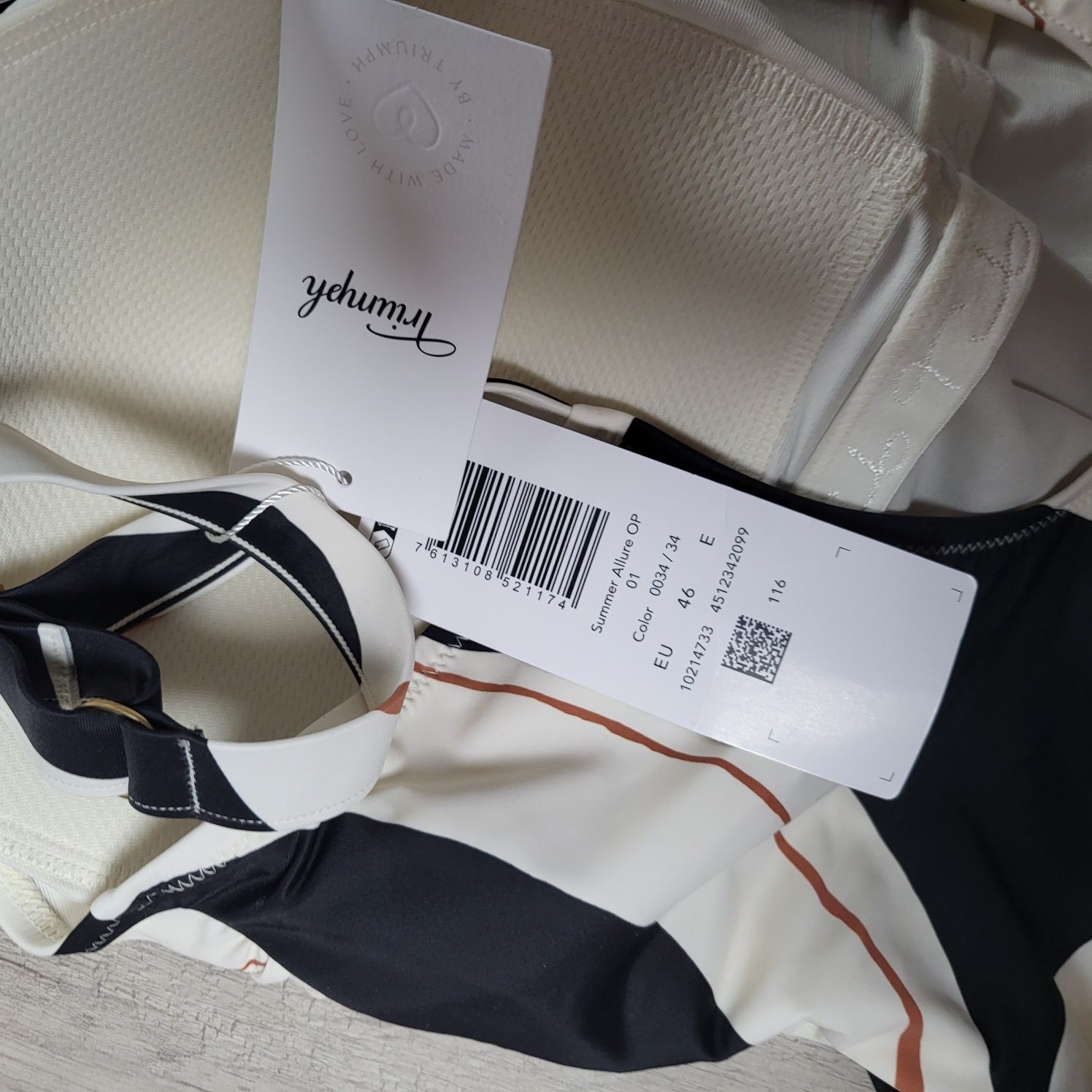 Strój kąpielowy jednoczęściowy Triumph 46E summer Allure krem czarny