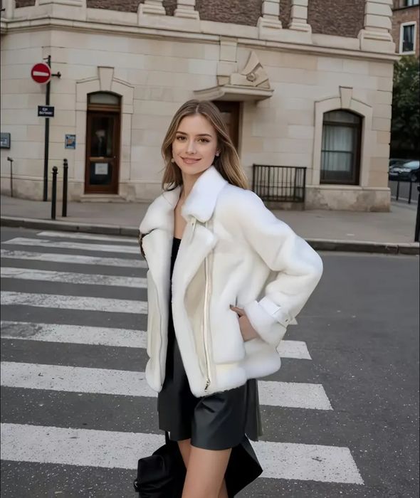 Шубка дублянка зимова жіноча оверсайз під норку трендов куртка хутряна