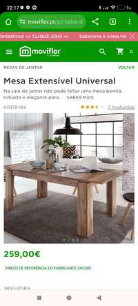 Mesa de jantar extensível