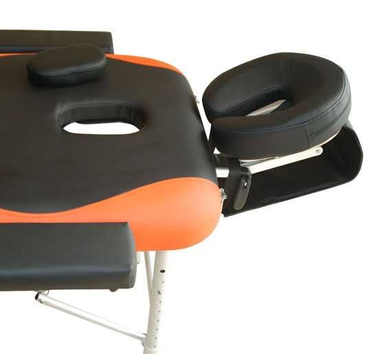 Marquesa de alumínio dobrável e portátil 185x60cm preta e laranja NOVA