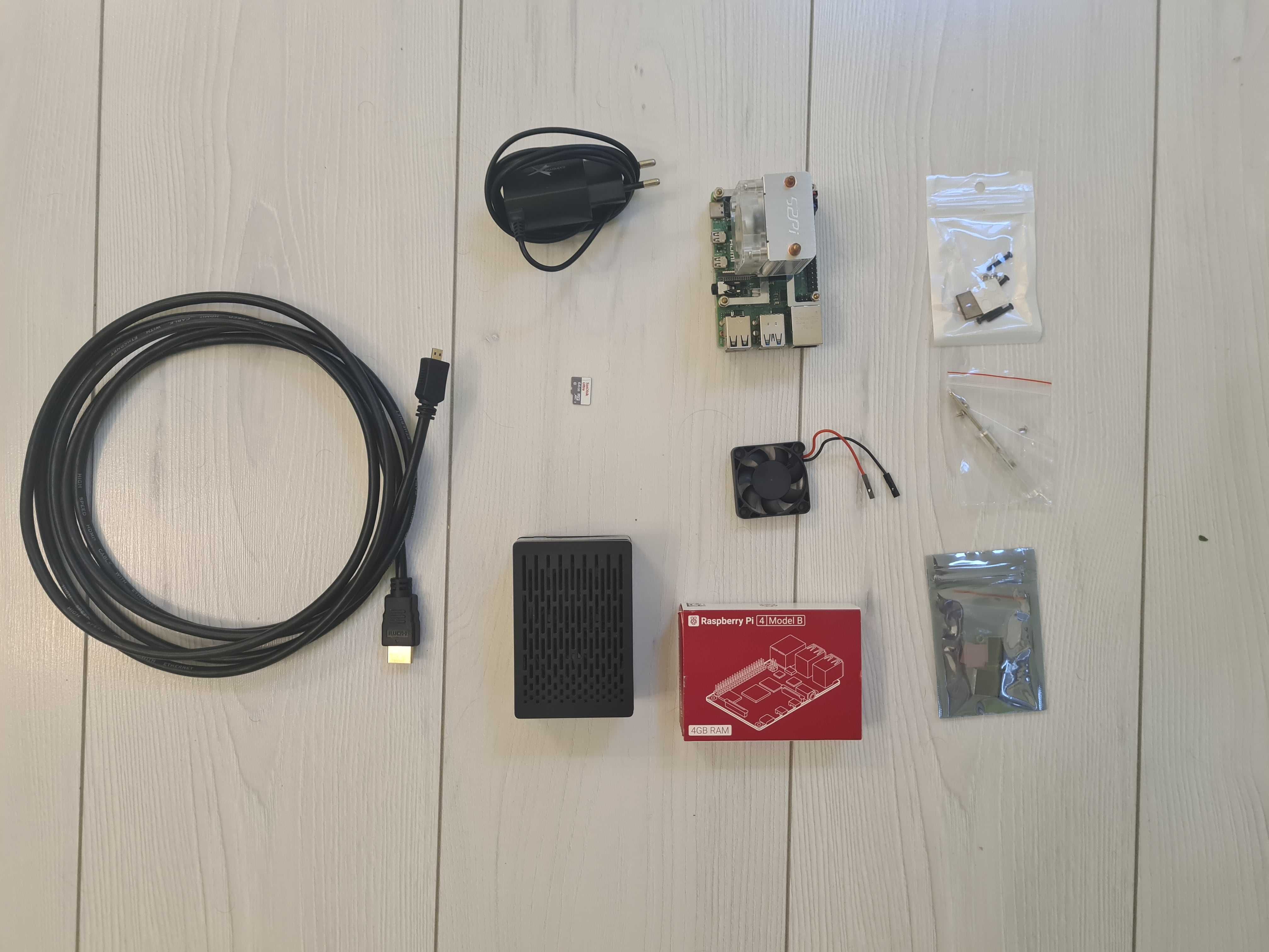 Raspberry pi 4 model B 4GB RAM chłodzenie karta sd