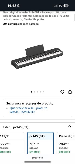 Piano Yamaha p145b como novo isso cerca de 10 vezes