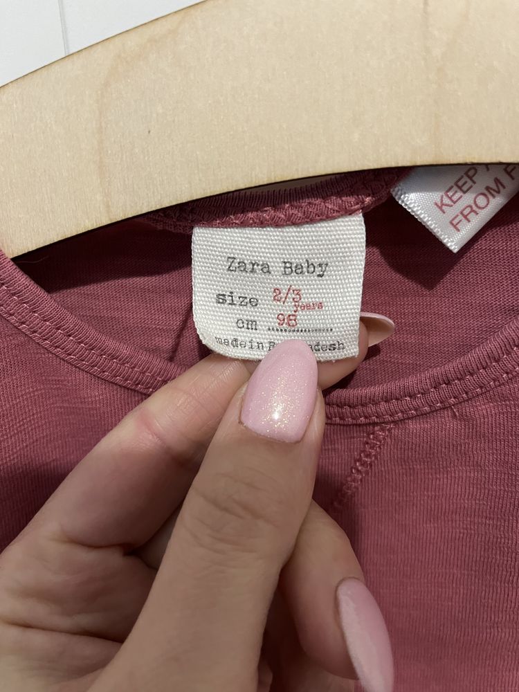 Zara Baby Bluzka 98 cm • róż kieszonki bawełna