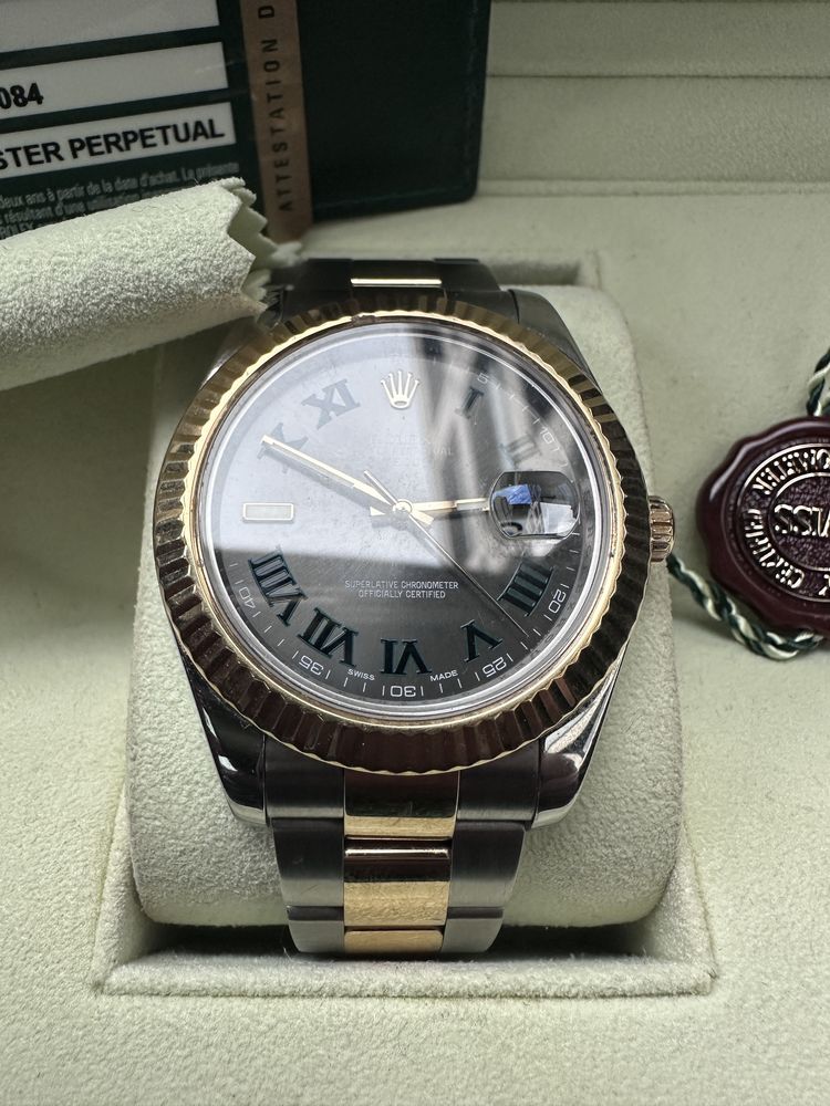 Rolex DateJust Winbledon Dial gold sal oyster
