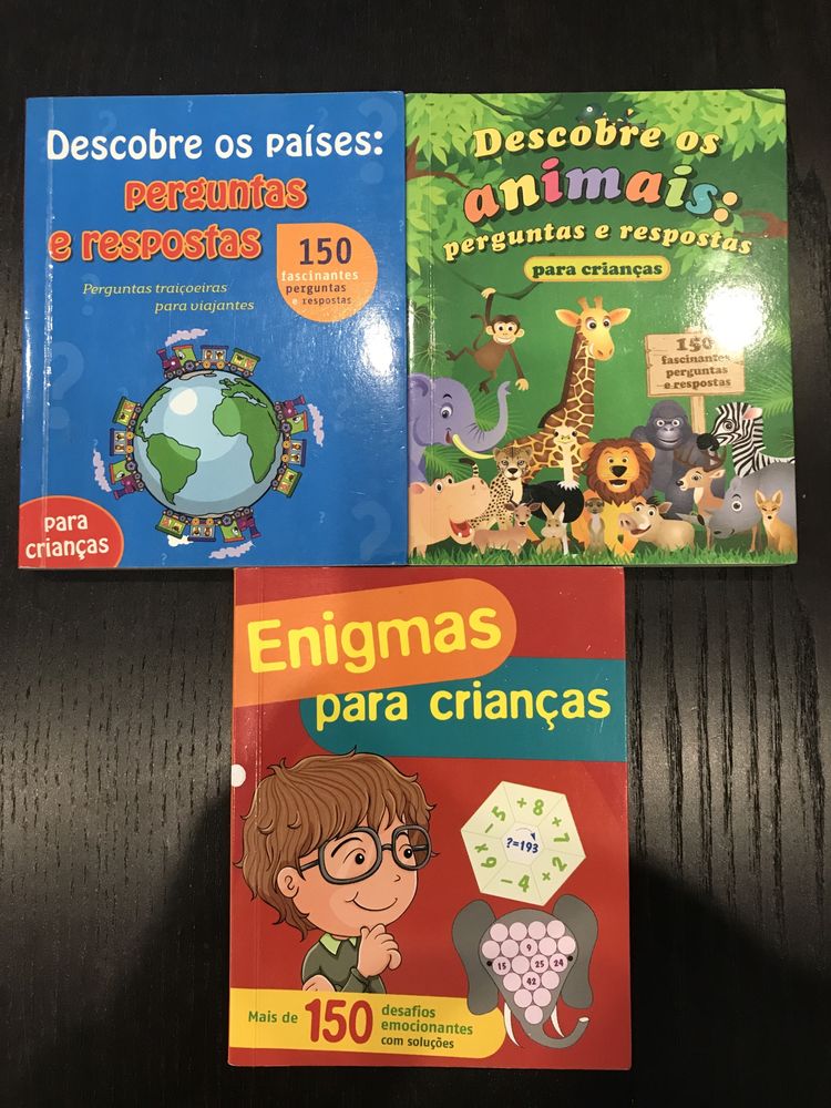 Livros para crianças - enigmas e perguntas