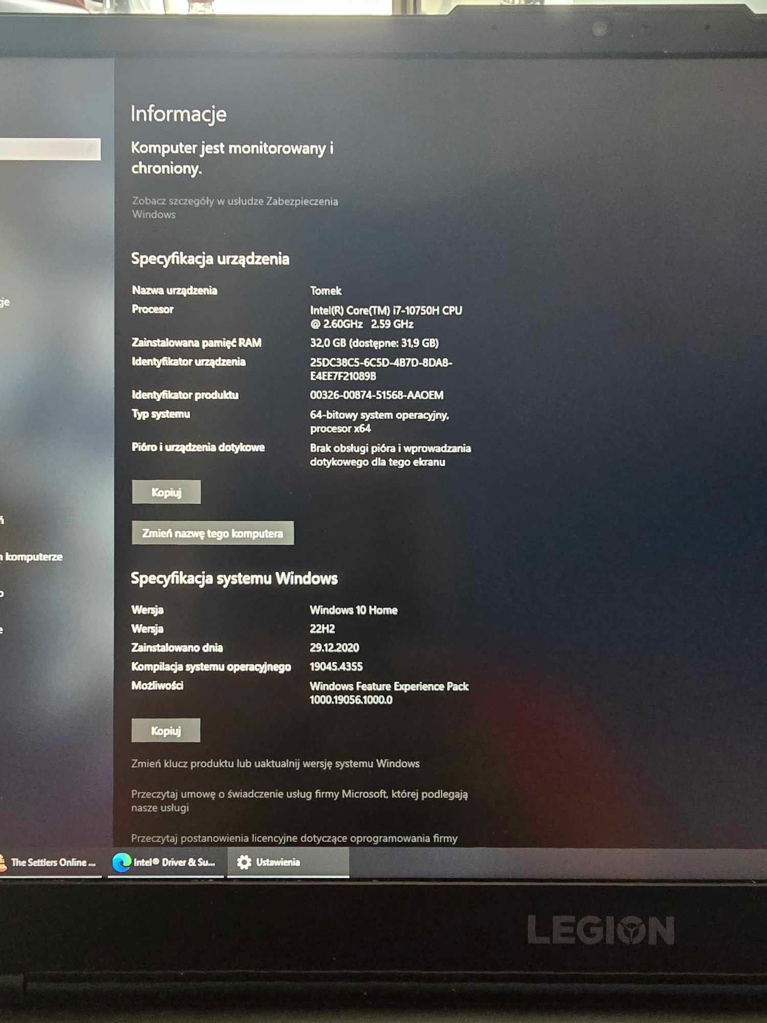 Laptop Lenovo legion 5 cena dnia