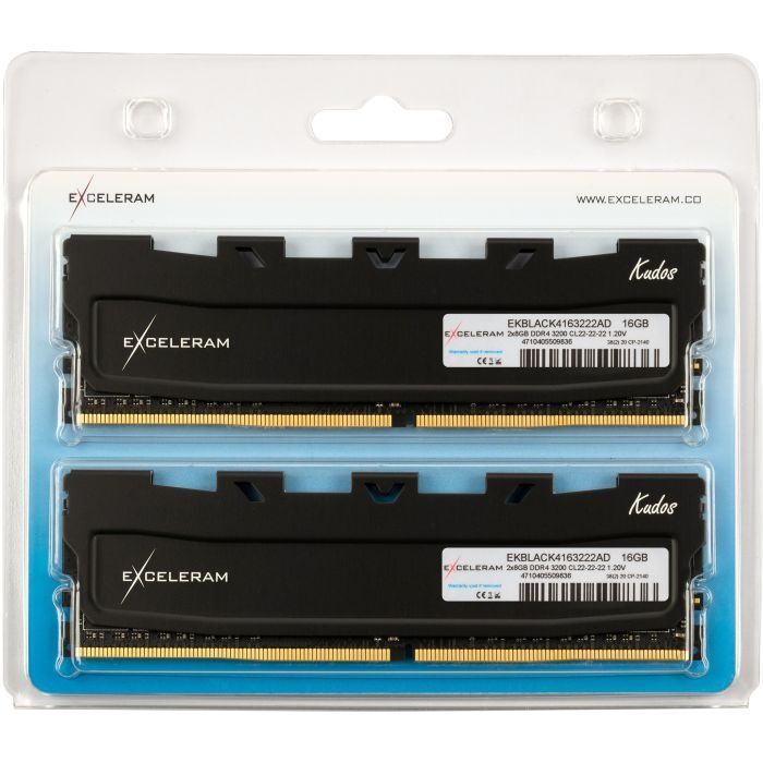 Модуль пам'яті для комп'ютера DDR4 16GB (2x8GB) 3200 MHz Black Kudos