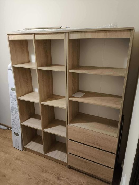 Regały na książki dąb sonoma 60+80 cm