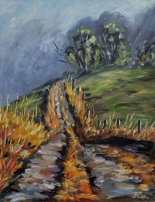 Quadro pintado á óleo sobre tela, 55x46 cm