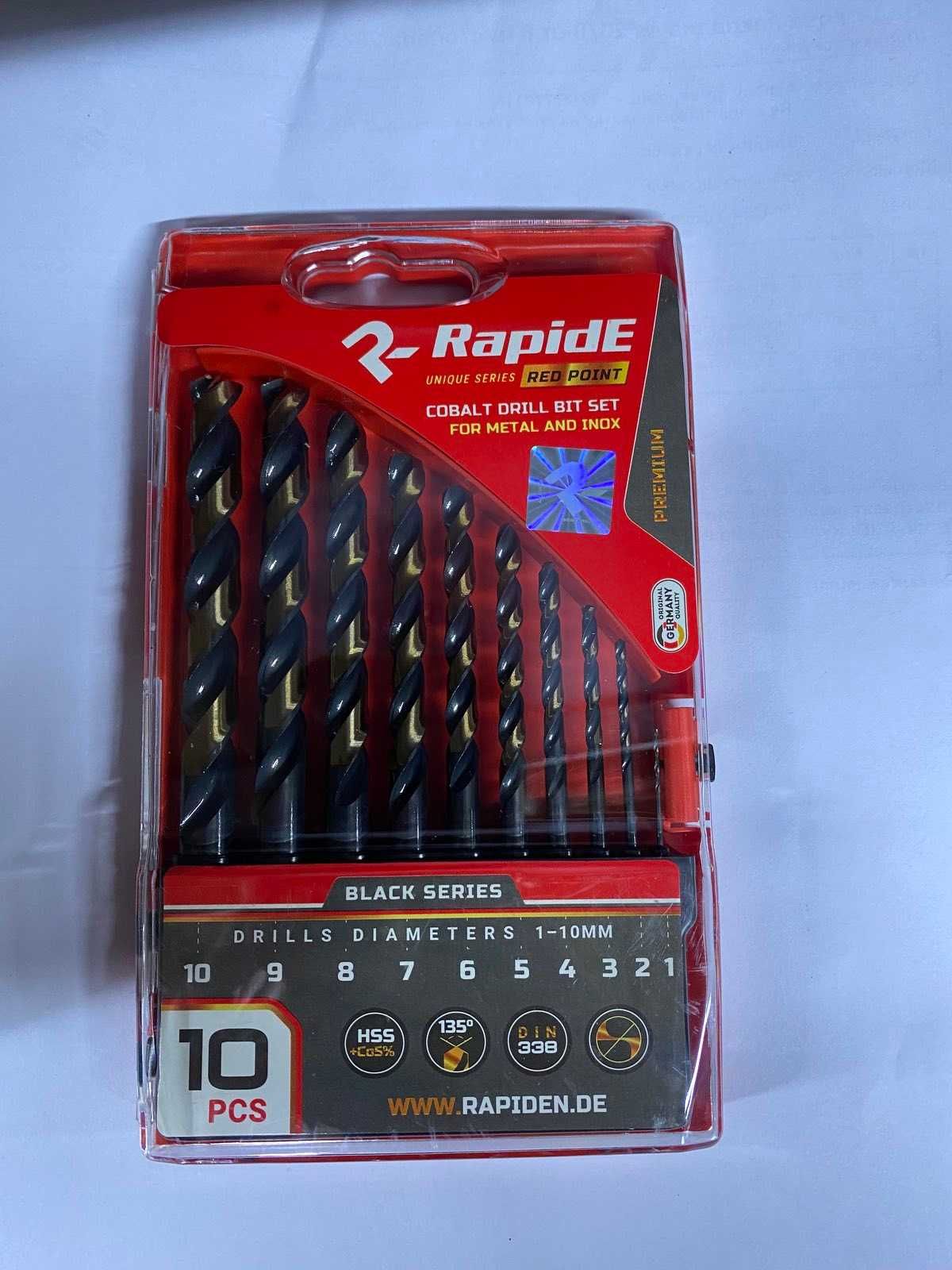 Набір кобальтових свердел по металу RapidE RED POINT 10шт Black Series