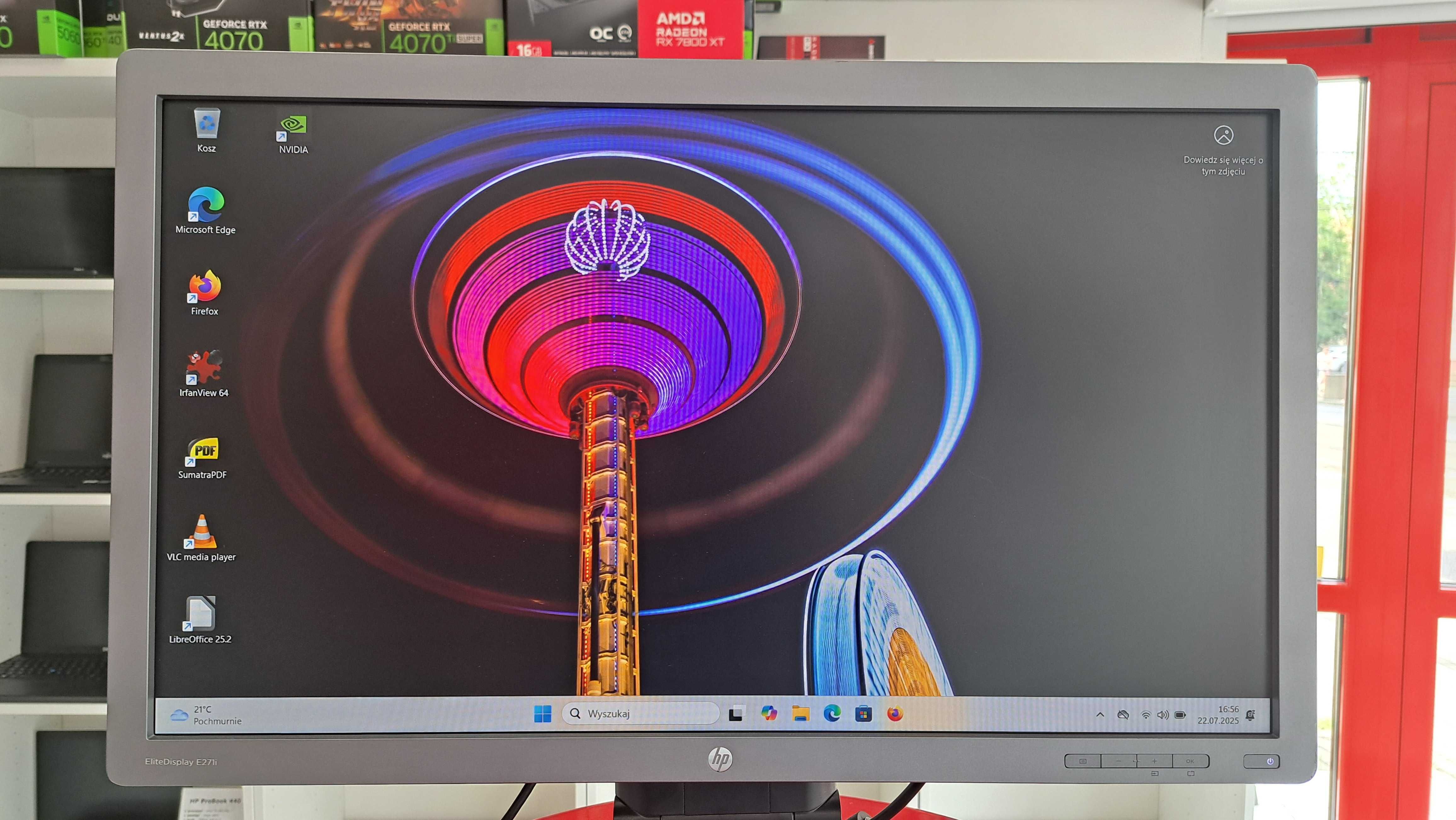 Monitor Poleasingowy HP Elitedisplay 27" FullHD IPS Pivot Faktura