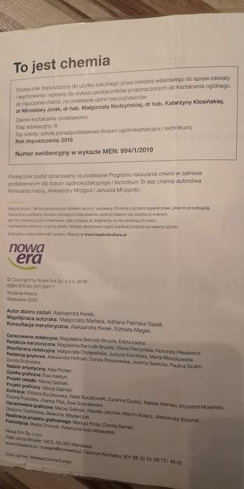 Podręcznik do chemii klasa 1 technikum Nowa era To jest chemia