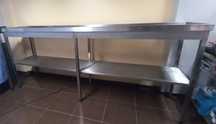 Conjunto de 2 bancadas Inox XXL de grandes dimensões 293 x 60 x 125cm