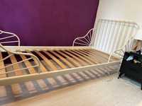 Łóżko MINNEN 80x200 z dnem. IKEA, metalowe łóżko dla dziecka białe
