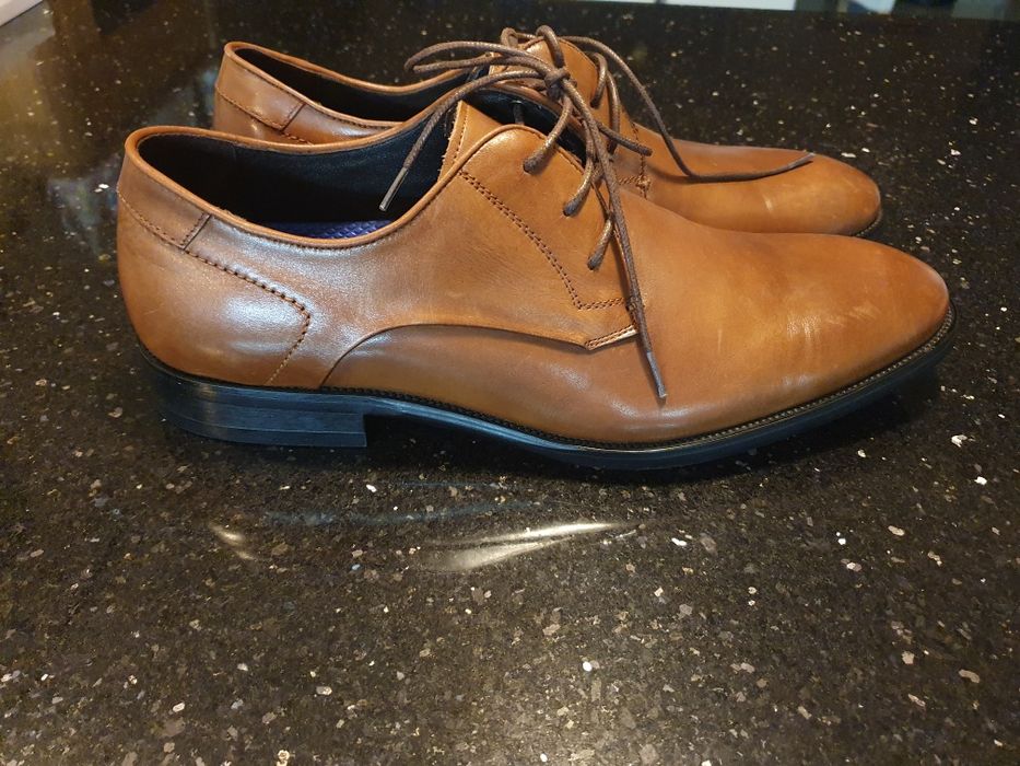 Pantofle męskie skórzane Stockholm brązowe.42-43 nowe.