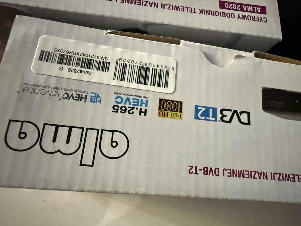 Cyfrowy odbiornik tv naziemnej dvb-t2 alma h.265 HEVC