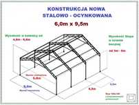 KONSTRUKCJA WIATA OCYNK 6m x 10m Garaż Magazyn Hala Rolna Biznes