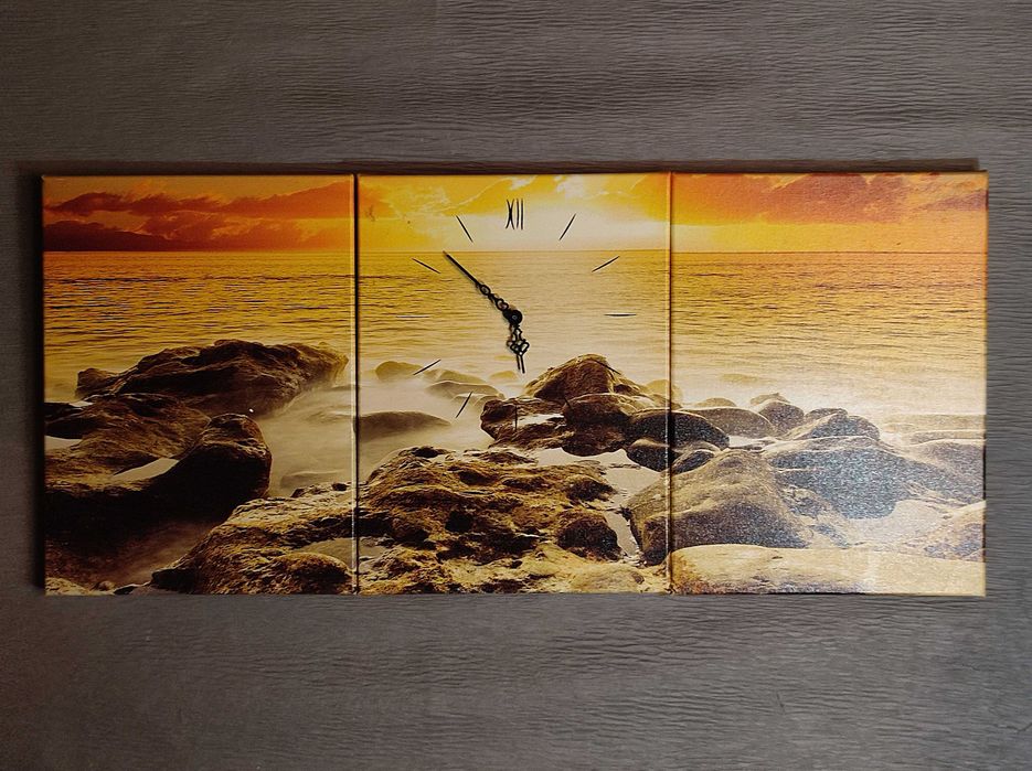 Часы триптих 38х84 см