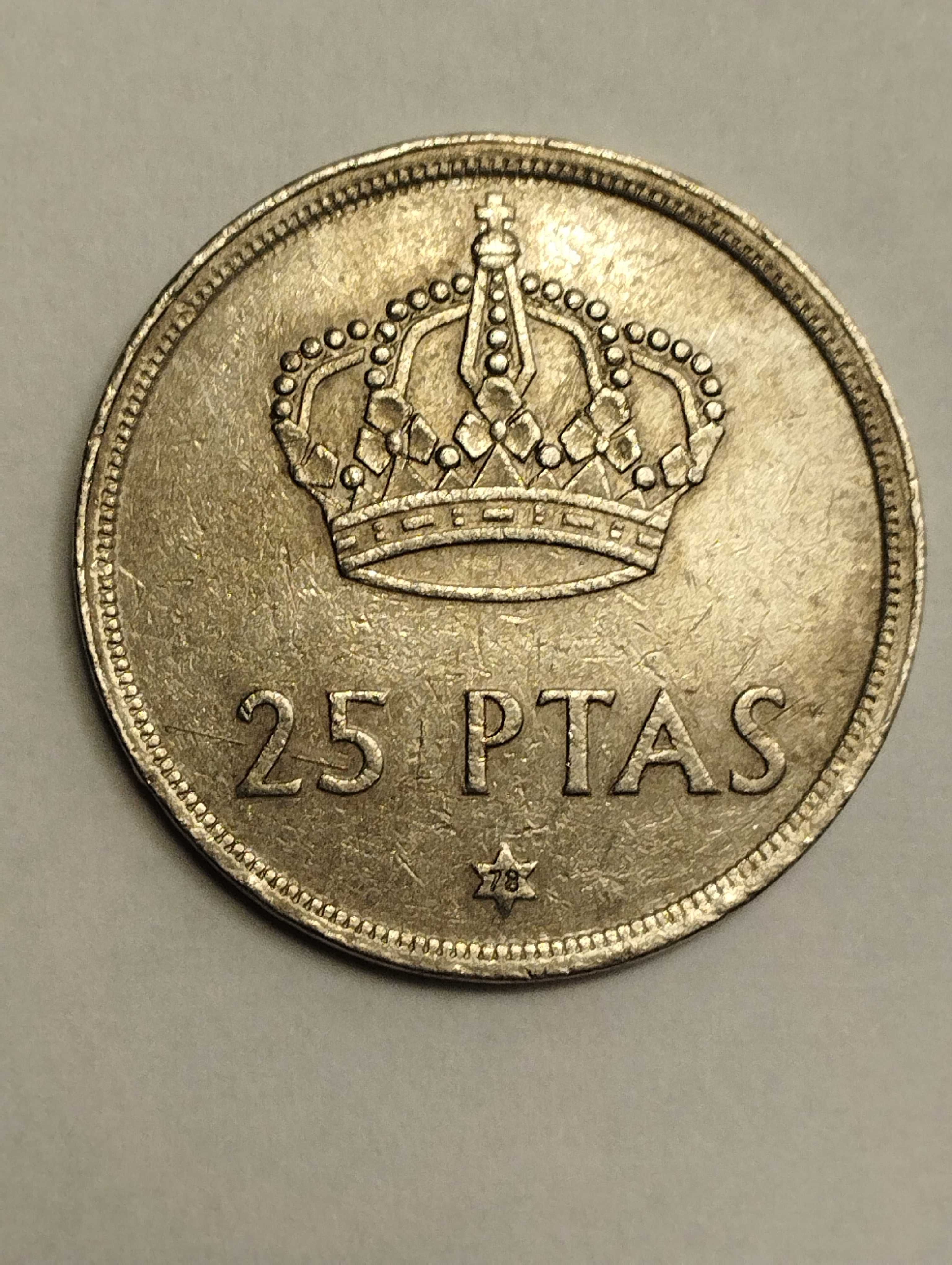 Hiszpania 25 peset 1975r.(78 w gwiazdce) stan db.