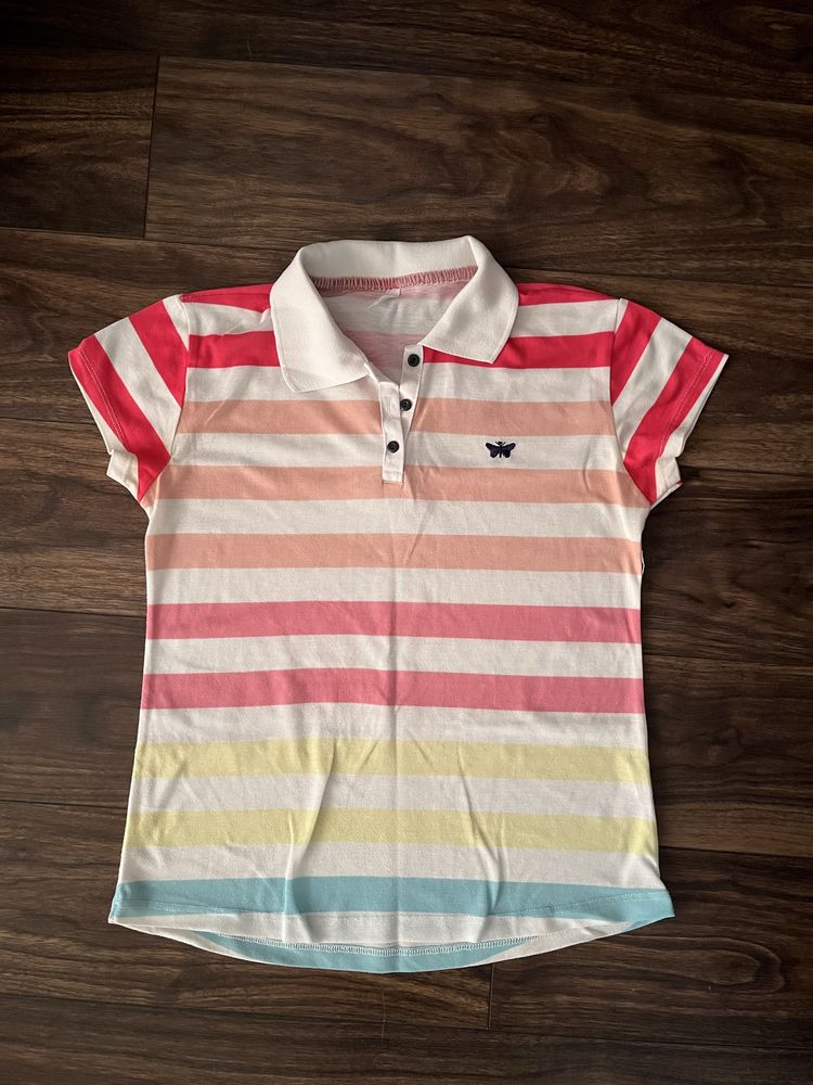 Polo w paski T-shirt